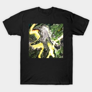 golden river ecopop in landscape melt glitch art T-Shirt